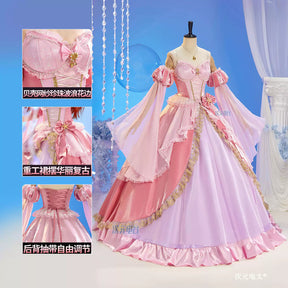 Shusheng-R Anime The Mermaid Princess Gorgeous Pink Lolita  Dress Cosplay Costume S-L