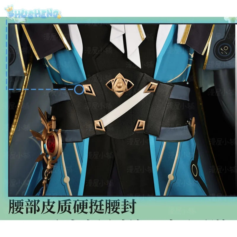 Shusheng-R Game Anaxagoras Honkai: Star Rail Cosplay Costume Halloween Carnival Handsome Coat Gloves Eye Mask Props Wig Men Uniform New Set