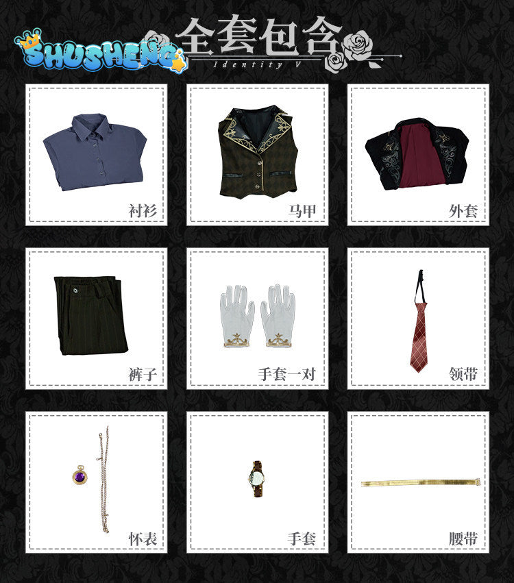 Game Cosplay Series: Identity V Embalmer Aesop Carl Reaper Cosplay High quality Costume full set S-XL Shusheng