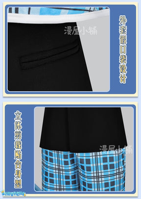 Hotori Tadase Cosplay Anime Shugo Chara! Costume Shawl Blue School Uniform Pant Suit Shirt Shorts Tie Roleplay Suits