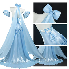 Shusheng-N Re:ZERO - Starting Life in Another World Emilia Cosplay Costume Crystal Dress Halloween Party Role Play Outfit Women