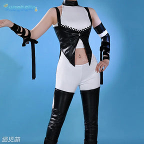 Blake Belladonna Anime RWBY Cosplay Costume Black sexy leather jumpsuit prop accessory set Halloween party women's uniform
