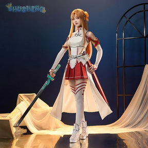 Yuuki Asuna Cosplay Anime Sword Art Online Yūki Asuna Cosplay Costume Woman Roleplay Halloween Uniforms Sets Wig Shoes Dress