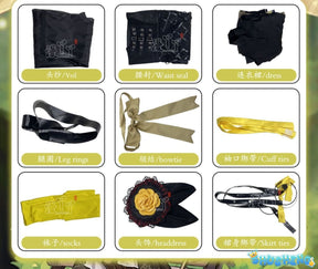 Kagaminee Rin x Rascal Collab Witchh Gothicc Halloween Cosplay Costume