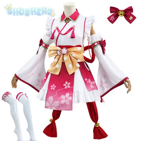 Virtual VTuber Sakura Miko Cosplay Hololive miko Costume Sexy Lolita maid dress wig prop set girls party Christmas gift elite
