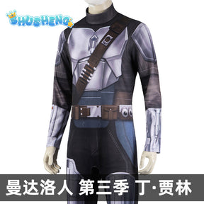 Din Djarin Cosplay Fantasy Battle Armor Mask Movie Bounty Hunter Costume Disguise Adult Men Cosplay Roleplay Fantasia Outfits