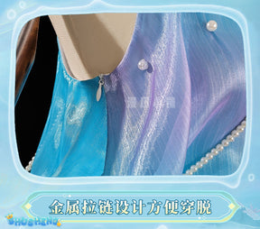 Honor of Kings Dolia Cosplay Wig 80cm Long New Heroine Mermaid Doria Blue Cosplay Anime Heat Resistant Synthetic Wigs