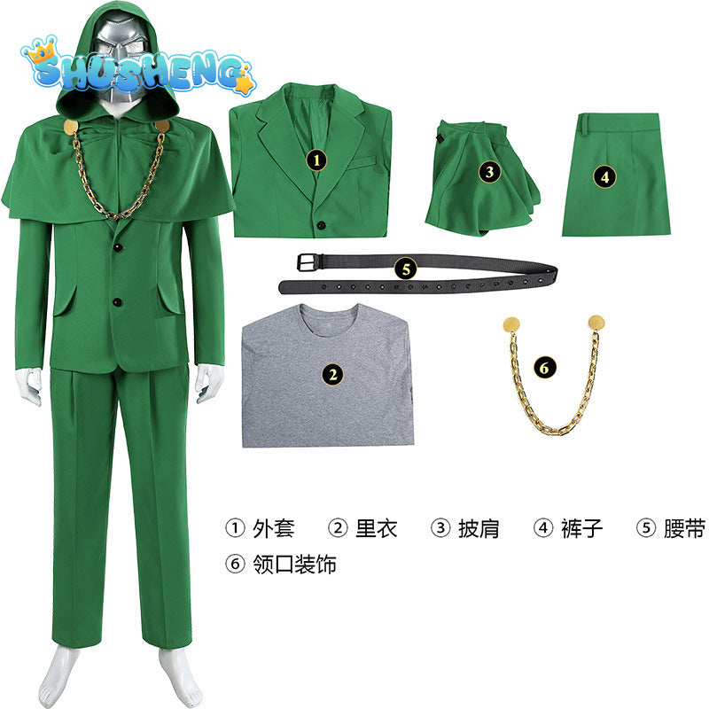 Doctor Doom Cosplay Costumes Victor von Doom Cloak Mask Anime Role Play Uniform Halloween Party Dressing For Men