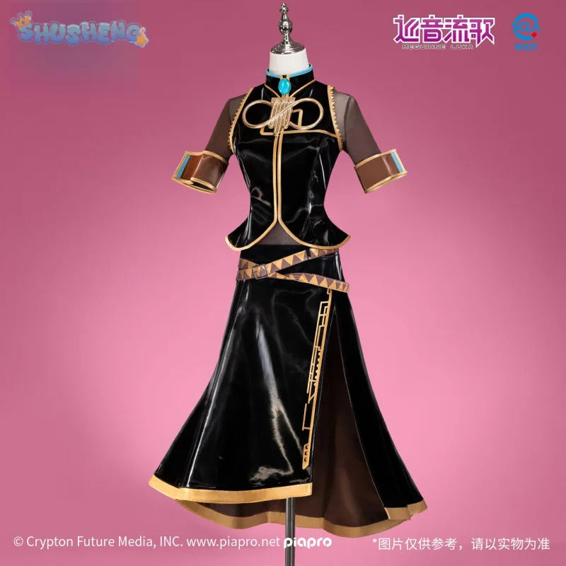 Miku cosplay costume Halloween carnival new top dress socks props wig set men women Chinese style Miku uniform