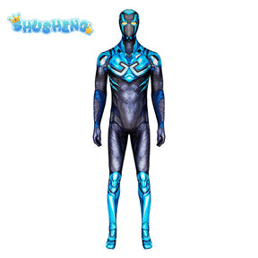 Movie Blue Beetle Cosplay Costume Jumpsuit Polyester Zentai Kids Adults Halloween Party Carnival Role Play Outfits Bodysuit