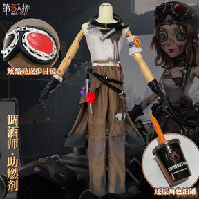 Game Identity V Demi Bourbon Barmaid Cosplay Costume Protective goggles hats gloves accessories props Halloween party New Set