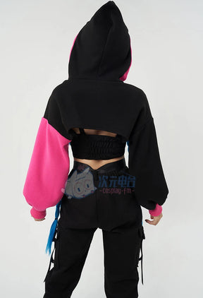 Jinx LOL Cosplay Arcane:League of Legends Costume Fashion warm hoodie pants accessory set party carnival men women casual outfit