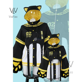 Kagamin Len/Rin Cosplay Costume Rin Kagamin Uniform Len Outfits Ear Cat Claw Cute Halloween Party Play Set for Men and Women