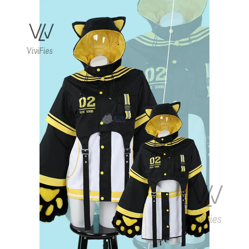 Kagamin Len/Rin Cosplay Costume Rin Kagamin Uniform Len Outfits Ear Cat Claw Cute Halloween Party Play Set for Men and Women