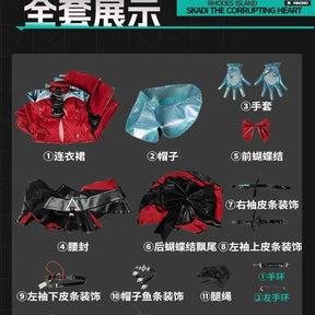 Arknights Skadi the Corrupting Heart Cosplay Costume Abyssal Hunters Uniform Halloween Carnival Party Clothing