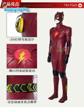 Red Jumpsuit Red Flash Barry Allen Cosplay Costume Customizable Adult Men Flash Cosplay Bodysuit with Headgear