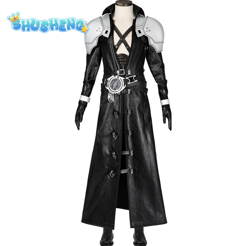 Final Fantasy VII Rebirth Sephiroth Cosplay Costume Game FF7 VII PU Leather Handsome Uniform Suit Halloween Party Outfit