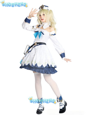 Game Genshin Impact Barbara Cosplay Costume Girls Princess Dresses Lolita Maid Clothes Wig Suit Anime Uniform Halloween Party