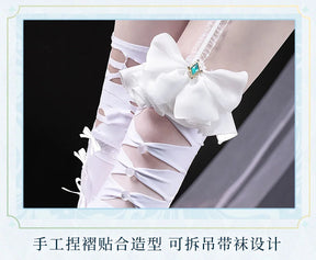 Anime Miku Cospaly  miku Costume Jumpsuit skirt leg, tie socks headwear, props accessories complete set Halloween women uniform
