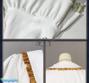 Anime Frieren: Beyond Journey's End Cosplay Costume White Flower Skirt Princess Dress Woman Sexy Masked Ball Party Suit