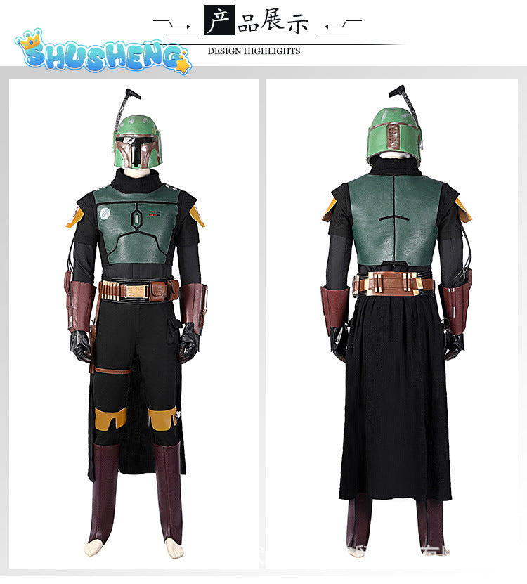 Boba Fett Cosplay Fantasia Costume Disguise For Men Adult Top Pants Vest Halloween Carnival May the Force Festival Roleplay Suit