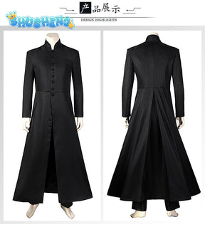 The Matrix Customised Black Costume Neo Trench Coat Only Coat womens mens girls boys unisex Cos clothing