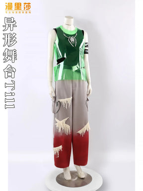Alien stage till Cosplay r7 round7 Costume New Fashion Men Women Tank Top Pants Necklace Belt Set Party Carnival Fashion Uniform