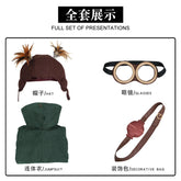 Shusheng-N Alone Cosplay Costume Game Nightmares III 3 Green Jumpsuit Hat Cap Head Cover Bag Helmets Glasses Halloween Party XS-XXXL