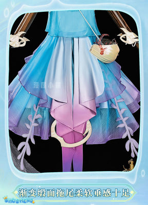 Honor of Kings Dolia Cosplay Wig 80cm Long New Heroine Mermaid Doria Blue Cosplay Anime Heat Resistant Synthetic Wigs