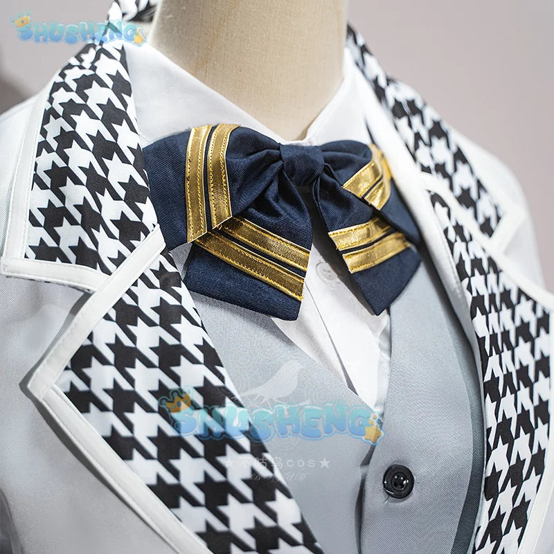 Blue Lock Anime Reo Mikage Cosplay Costume Wig School Uniform Embroidery Suit Skirt Shirt Vest Tie Rose Net Synthetic