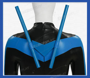 Shusheng-R Nightwing Dick Grayson Cosplay Costume 3D Jumpsuit Catsuit Zentai Man Halloween Party Bodysuit Shoes