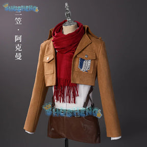 Attack on Titan‌ Eren Mikasa Levi Armin Hange Historia Reiss Cosplay Costume Scout Regiment‌ Uniform Halloween Carnival Party