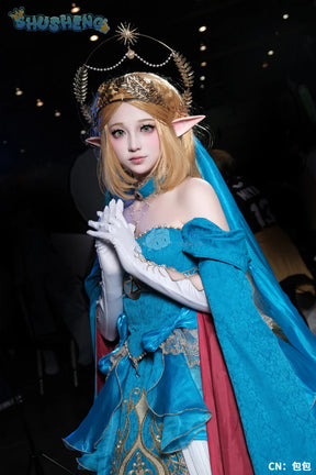 Zelda Cosplay Costume Halloween party wig Elf ears Accessories gorgeous cute Lolita dress Zelda princess Woman set