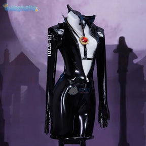 GODDESS OF VICTORY: NIKKE Quency Kansi Escape Queen Cosplay Costume Sexy black leather jumpsuit prop accessory Halloween set