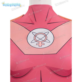 Movie Atom Eve cosplay invincible costume jumpsuit cloak socks shoe set Halloween Party pink Women tight fitting uniform xs-xxxl
