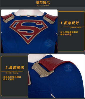 Superhero Cosplay Blue Bodysuit SuperWomen Zentai Costumes Womloak SuperGirl Cos Jumpsuit Rompers Aldult Outfits Role Play