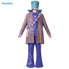 Alice in Wonderland cosplay hat man costume, Mad Hatter movie character play dress-up suit