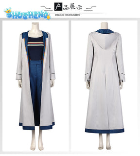 Who Are You Doctor Cosplay Jodie Woman Doctor Cosplay Costume Full Set with Long Trench Coat Outfit