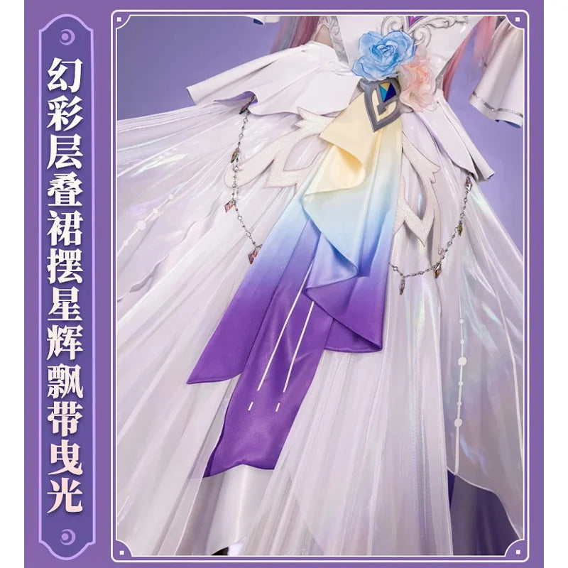 Shusheng-R Honkai: Star Rail Cyrene Women Elegant Dress Uniform Cosplay Costume Headwear props Halloween Party Role Play Outfit
