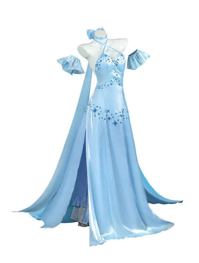 Shusheng-N Re:ZERO - Starting Life in Another World Emilia Cosplay Costume Crystal Dress Halloween Party Role Play Outfit Women