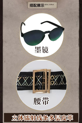 Identity Ⅴ cosplay Kurt Frank Explorer costume coat pants belt sunglasses Halloween party fashion casual uniform woman man set