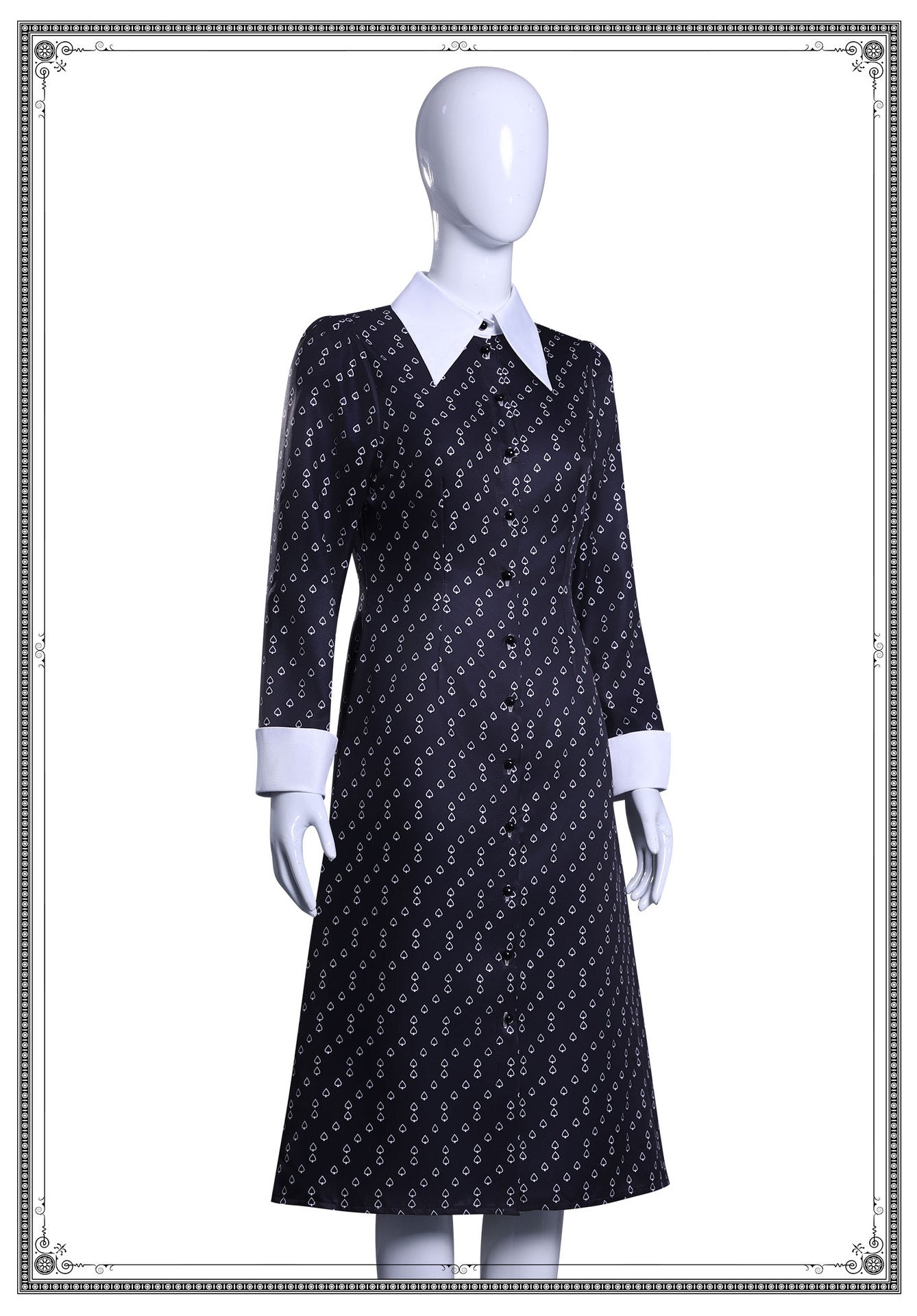 Wednesday Addams Halloween Costume Gothic Costume Wednesday Dress Black Dress White Collar Girls Halloween Costume Dusk Dress