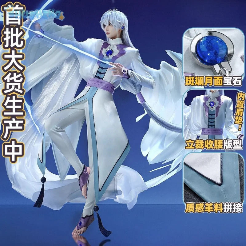 Cardcaptor Sakura Yue Tsukishiro Yukito Cospaly Costume Halloween Carnival Men Women New Fashion Uniform Coat Pants Earrings Set