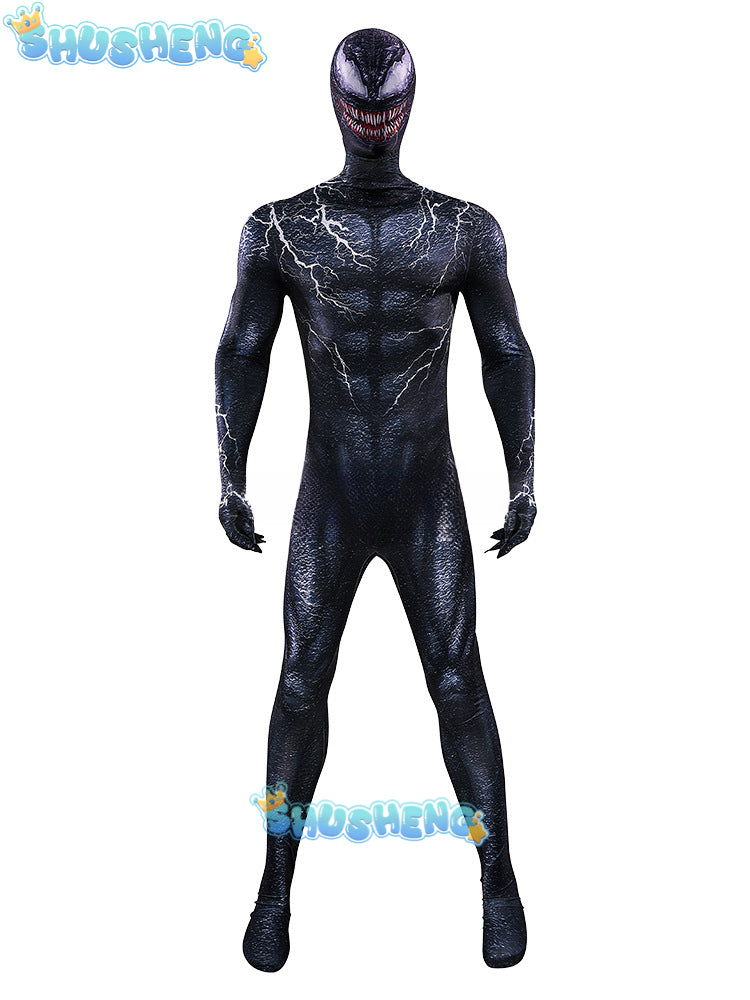 Black Venom Symbiote  Costume Cosplay 3D Printed Spandex Superhero Zentai Suits Bodysuit Halloween Costume Adult