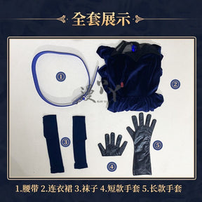 Anime Alien Stage Cosplay Mizi Cosplay Costume Wig Halloween Anime Clothes Game Outfits Stage Black Gorgeous Dress Women