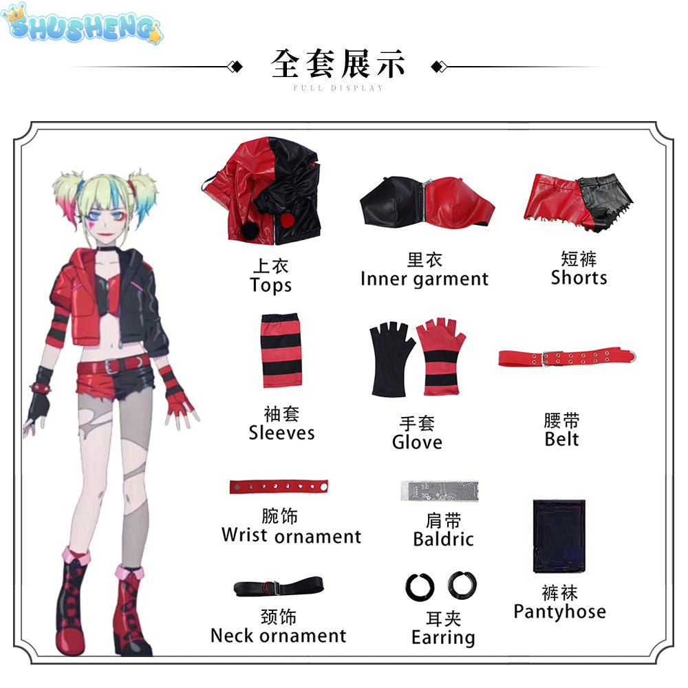 Harley Quinn Cosplay Costume Carnival Uniform Wig Suicide Squad Anime Halloween Costumes Women