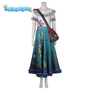 Women Costume Princess Dress For Women Encanto Mirabel Carnival Disguise Party Cosplay Dress Halloween Charm Clothes