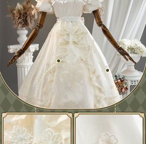 Eurydice Little Girl Cosplay Game Identity V Costume Girl Memory Alice Dress Headgear Wig Set Halloween Party Outfit Women