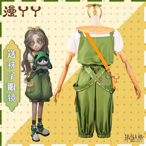 Game Identity V Cosplay Anime Panda Friend Little  Girl Alice Derose Cosplay Costume Doll Green Rompers Uniform Accessories