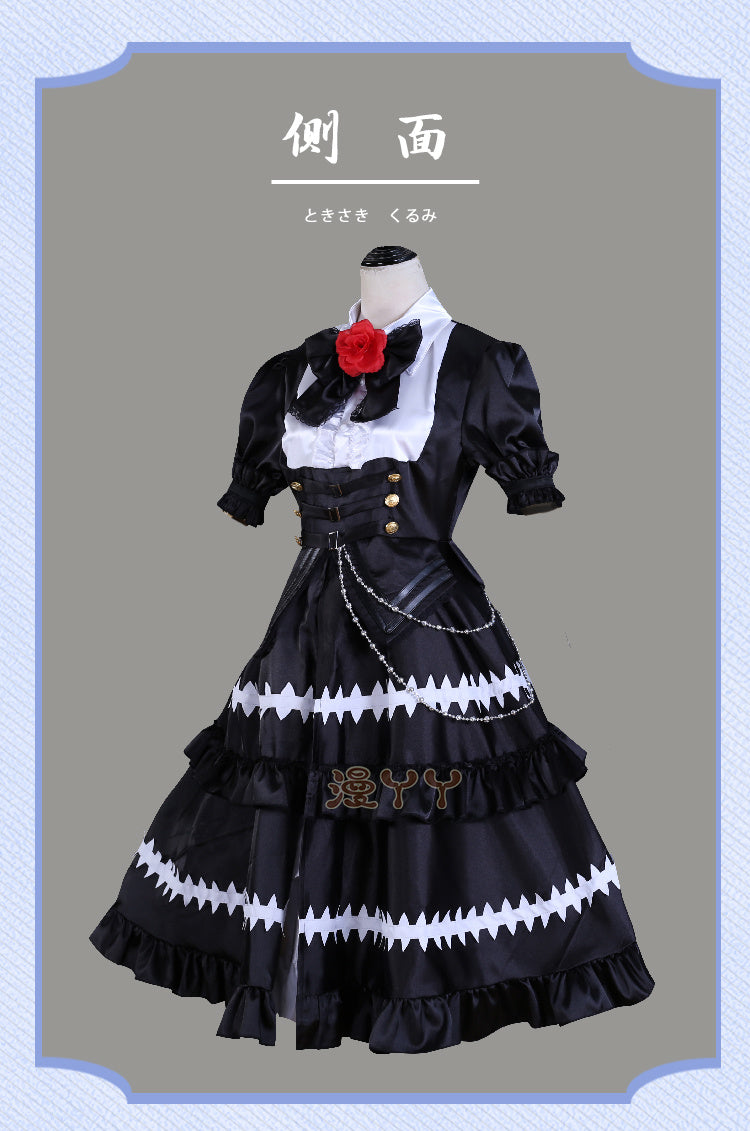 Kurumi Tokisaki Cosplay Costume Anime Date A Live Worst Spirit Dress Maid Uniform Headband Eye Patch Gloves Halloween